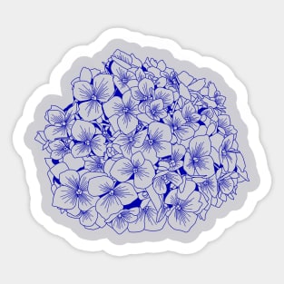 Cobalt Hydrangea Sticker